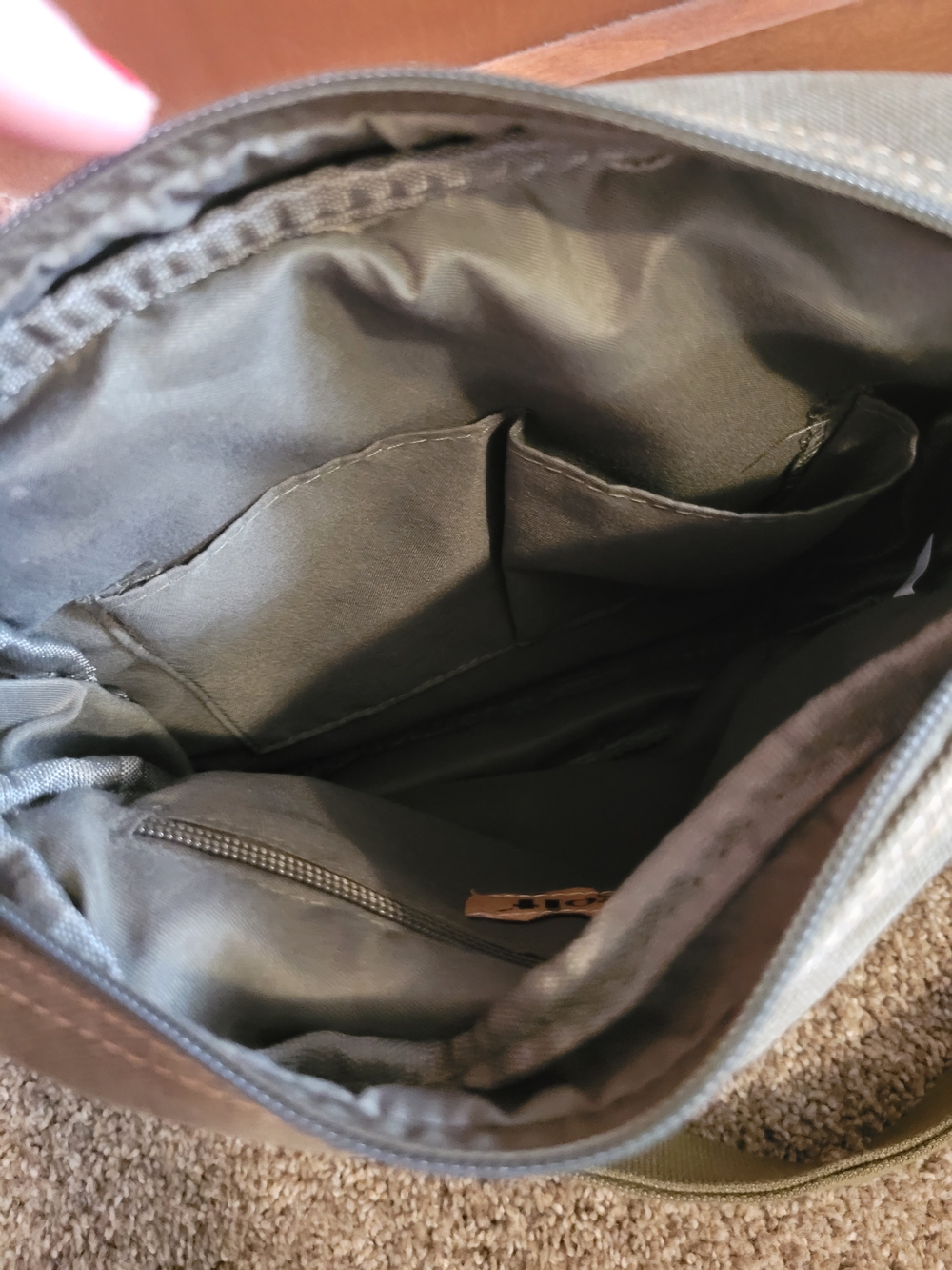 Canvas Crossbody Bag in Olive Green - Casual Everyday Carry - Picture 6 of 11